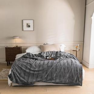 直销短毛双层加厚绒6.8斤盖毯兔兔绒仿裘毛绒毯剪花冬季