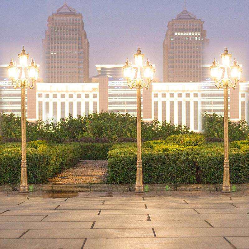 防水路灯户外花园led欧式复古景观灯室外别墅小区家用高杆庭院灯