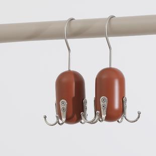 中复古实木挂包衣柜收纳多挂钩衣帽架家用挂包帽轻奢意式调性