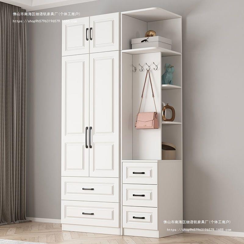 欧式实木衣柜简易家用卧室出租房用多功能收纳柜大容量大衣橱