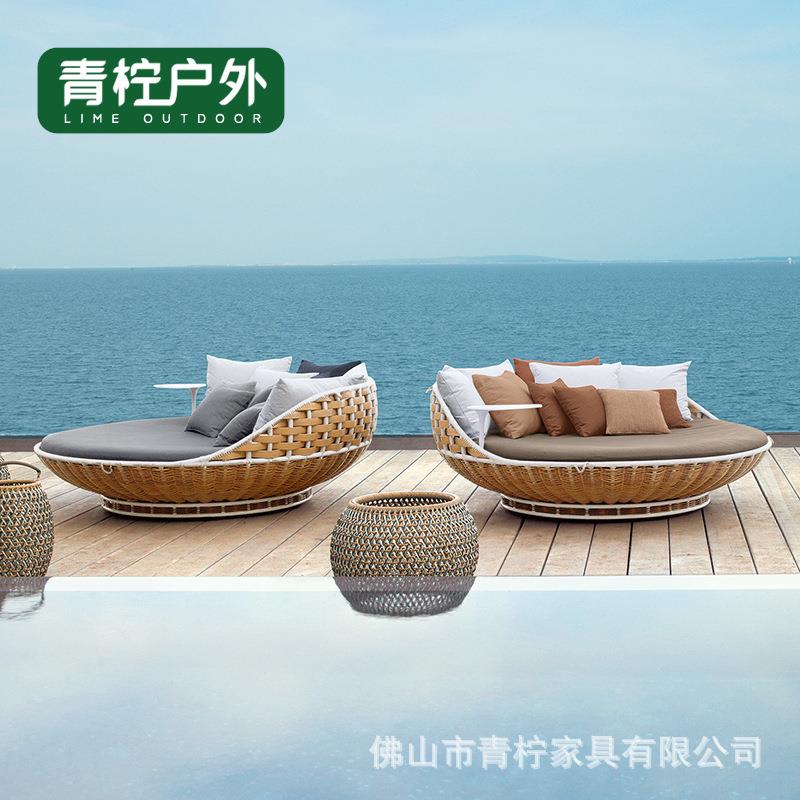 户外大吊床网红吊篮圆床藤编躺床摇椅成人阳台花园双吊椅鸟巢休闲