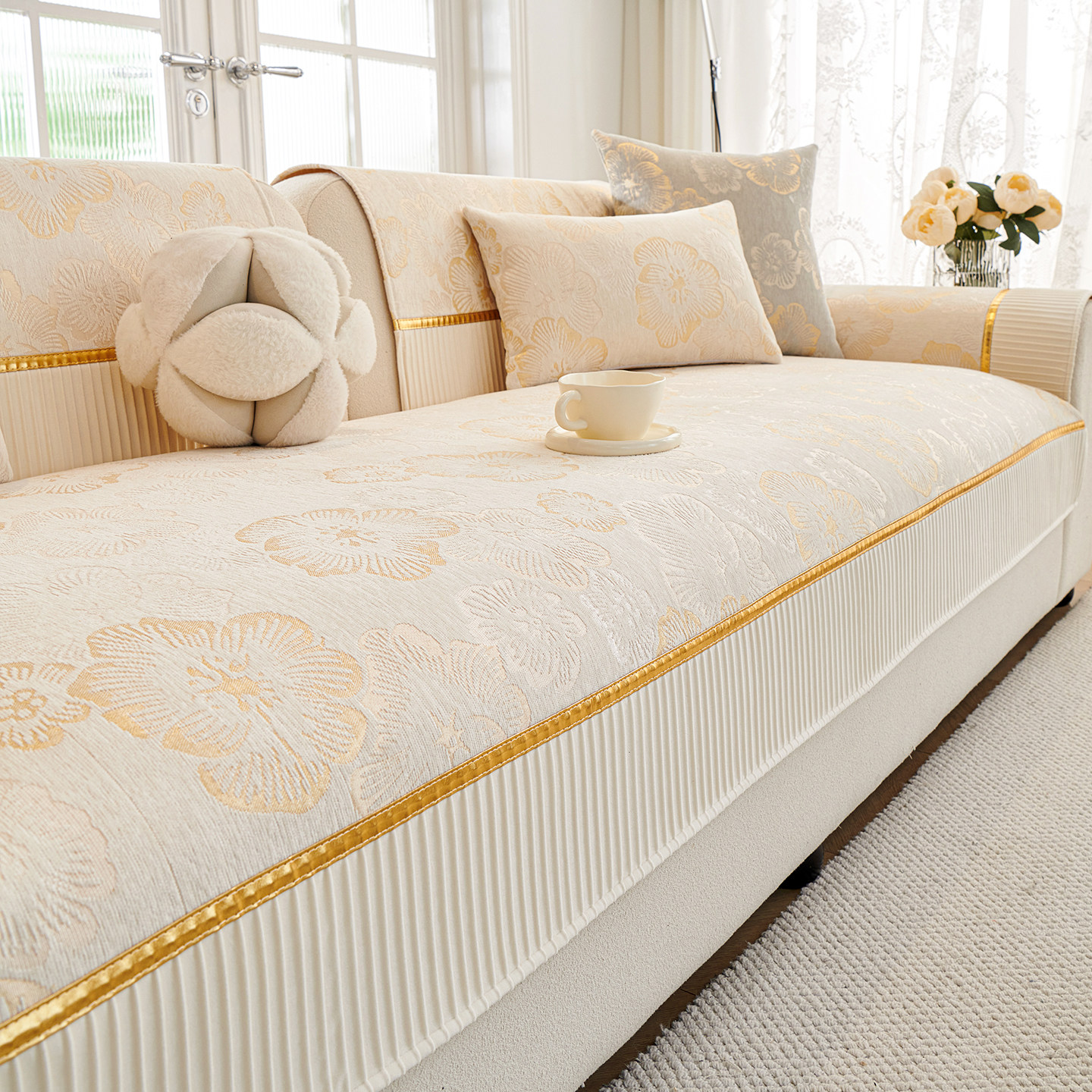 沙发垫奶油风2026新款四季通用轻奢高级感防滑真皮沙发坐垫套罩盖,居家布艺,沙发垫,淘宝优惠券,粉丝福利购,淘宝优惠卷