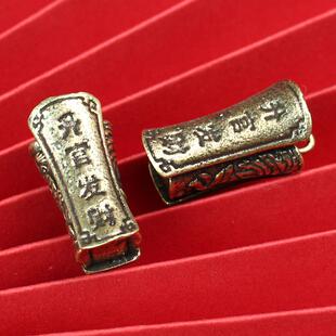 复古黄铜实心升官发财龙凤棺材创意钥匙扣挂件个性创意文玩小铜器