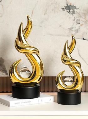 高档树脂水晶球办公室桌面客厅电视柜酒柜高级感家居软装饰品摆件