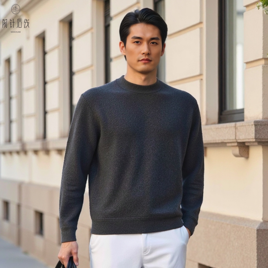 纯羊绒男士秋冬半高领厚款