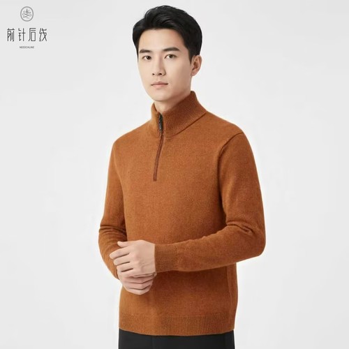 100%纯羊绒半拉链羊绒衫