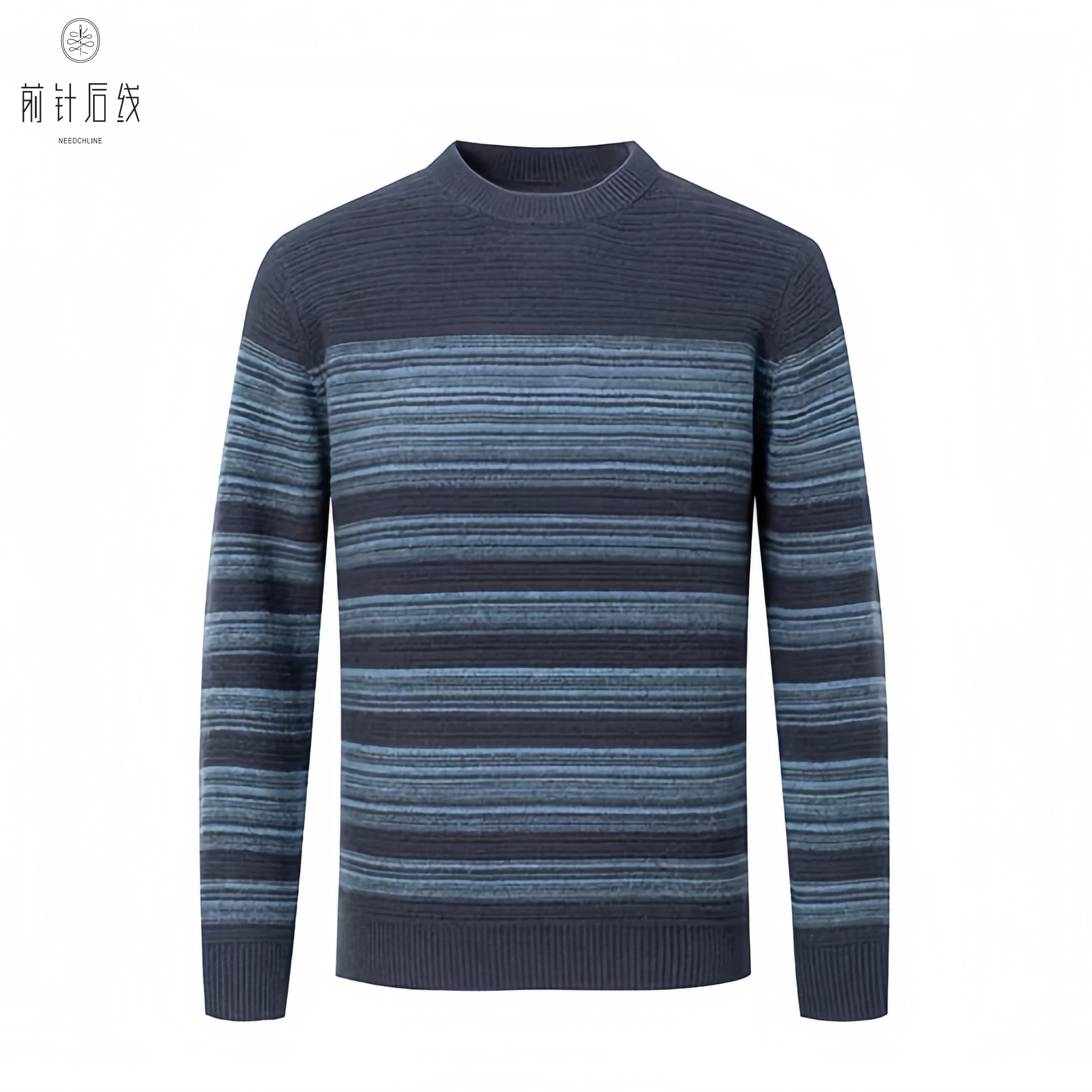 100%纯羊绒衫男士圆领长袖