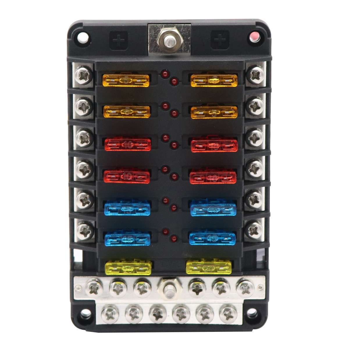 汽车房车游艇 6路/12位保险盒带汇线排 32Vdc  100A 保险丝收容盒