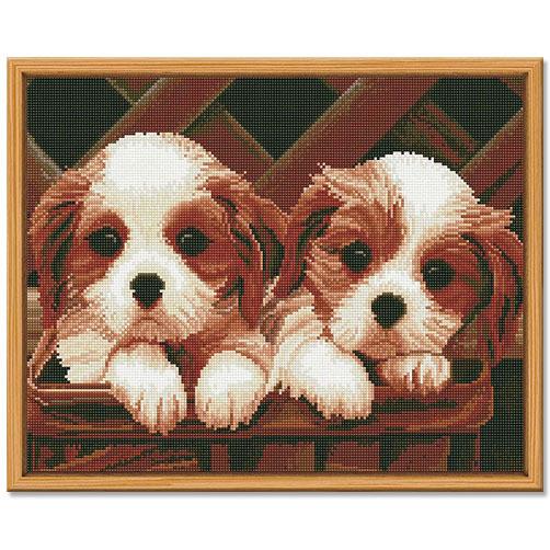 供应满钻带框装饰画43*54cm满钻带框 萌宠狗狗 客厅卧室 装饰画