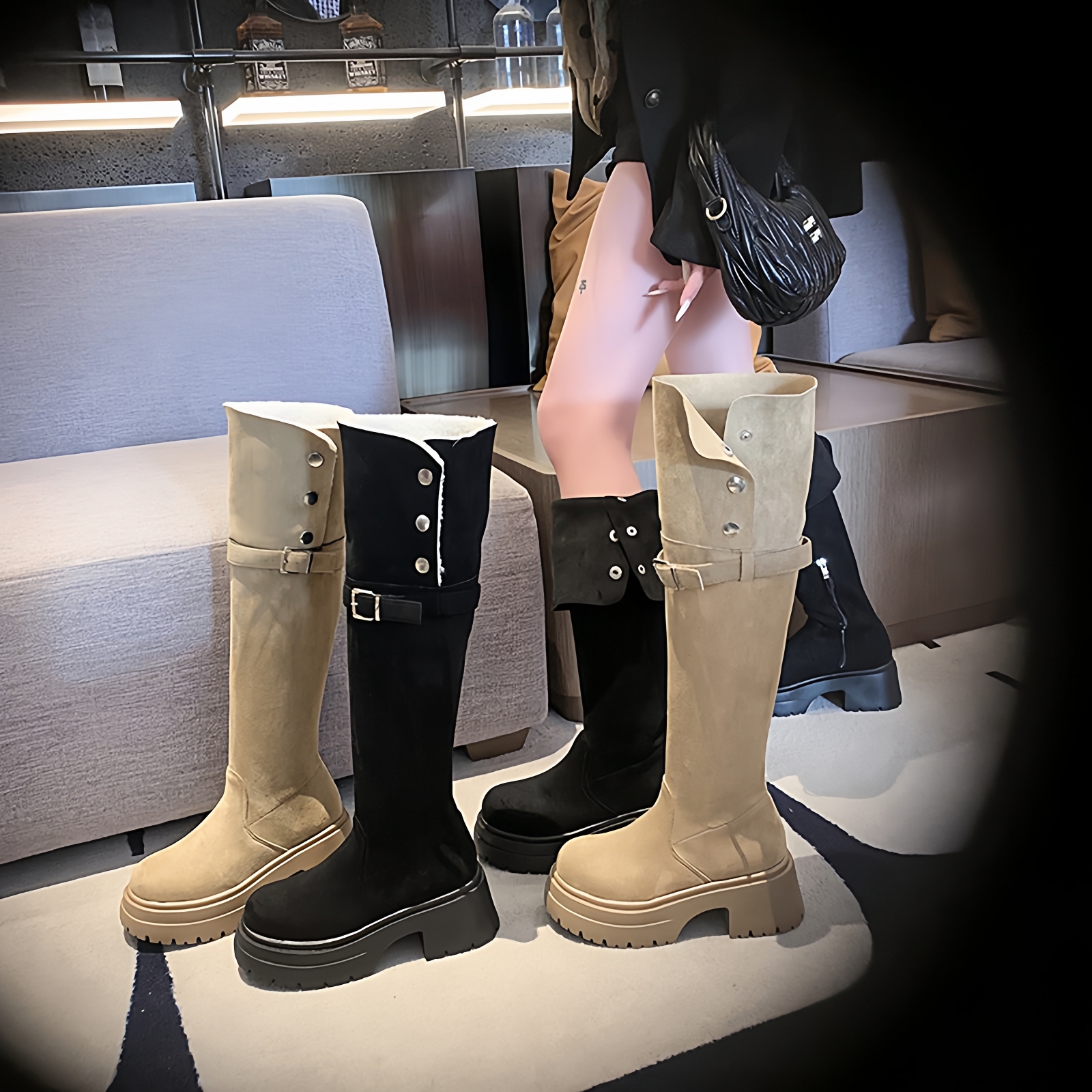 长筒女款雪地靴厚底保暖高筒靴