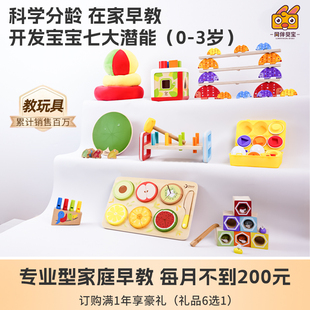 3岁益智儿童 同伴贝宝早教月龄盒子蒙氏蒙台梭利玩具教具0 1年