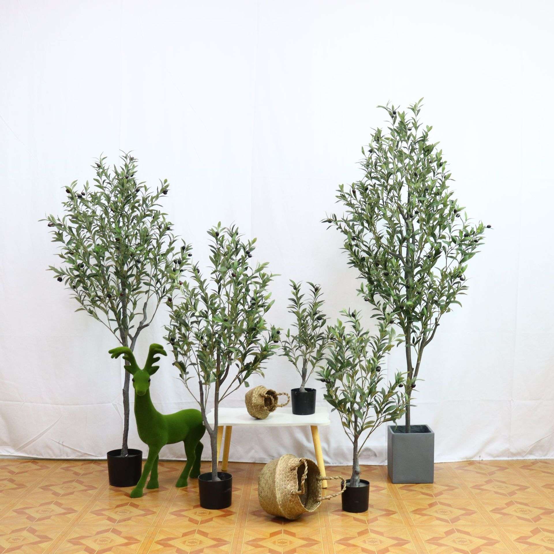 仿真植物橄榄树假绿植盆栽室内家居装饰服装店摆加密橄榄树盆景