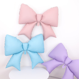 新品韩系ins风哑光单色蝴蝶结造型气球儿童生日派对节庆装饰布置