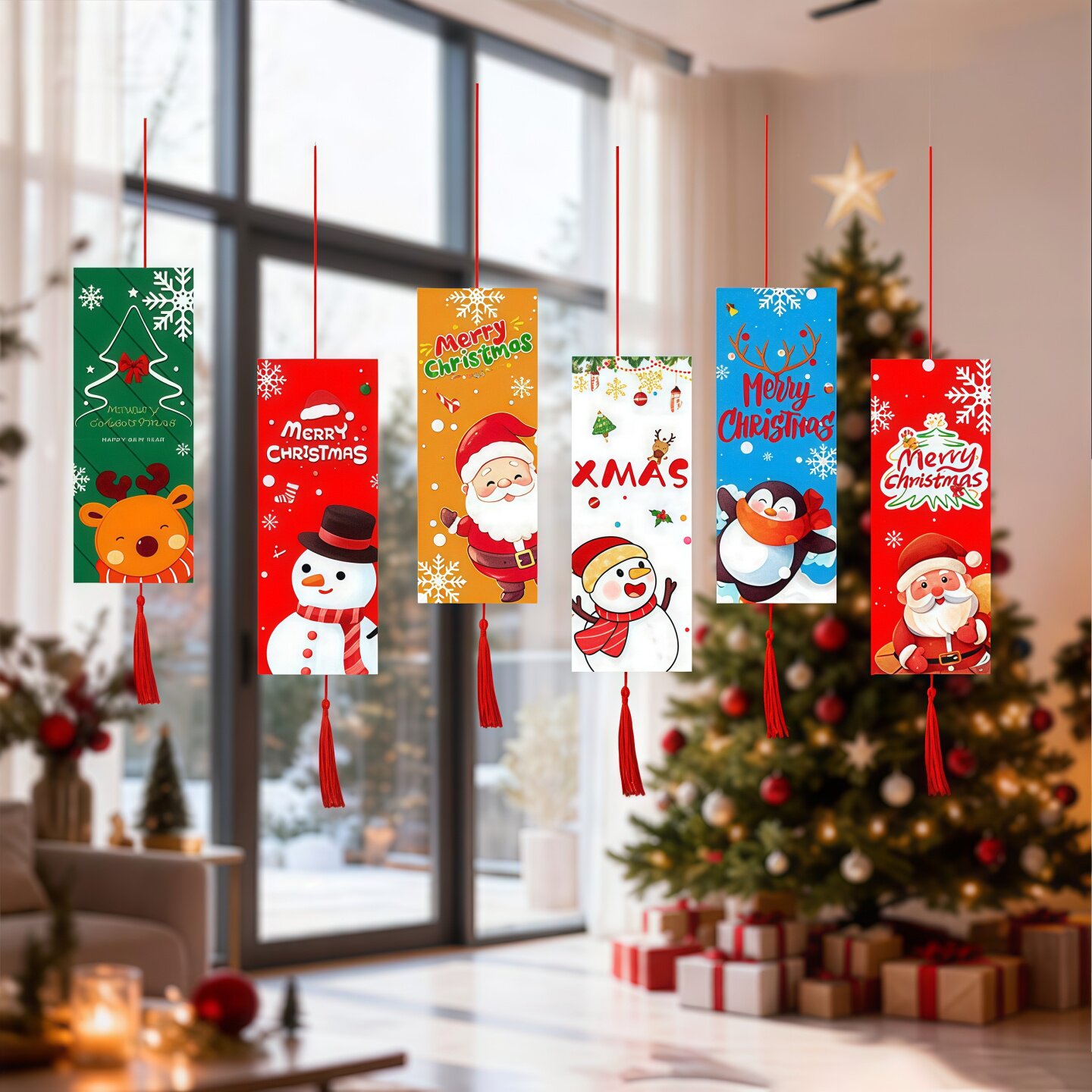 圣诞节场景装饰挂饰吊卡商场店铺橱窗节日派对氛围感布置拍照道具