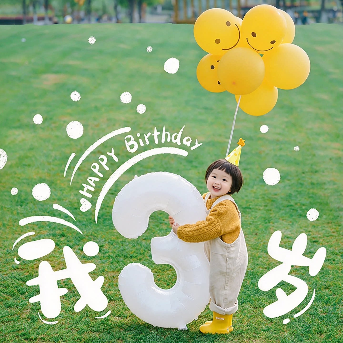 森系ins极简白色雏菊太阳花生日数字气球儿童生日趴户外拍照道具