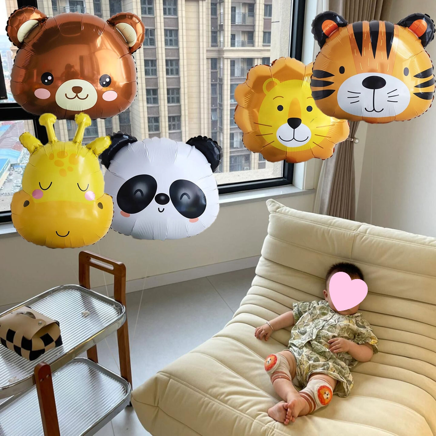 卡通ins风动物气球组合氦气飘空气球宝宝百天周岁装饰绑腿玩具,节庆用品/礼品,气球,淘宝优惠券,粉丝福利购,淘宝优惠卷