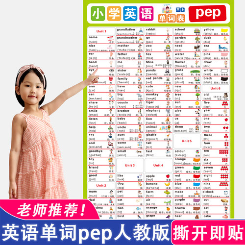 小学英语单词挂图汇总表