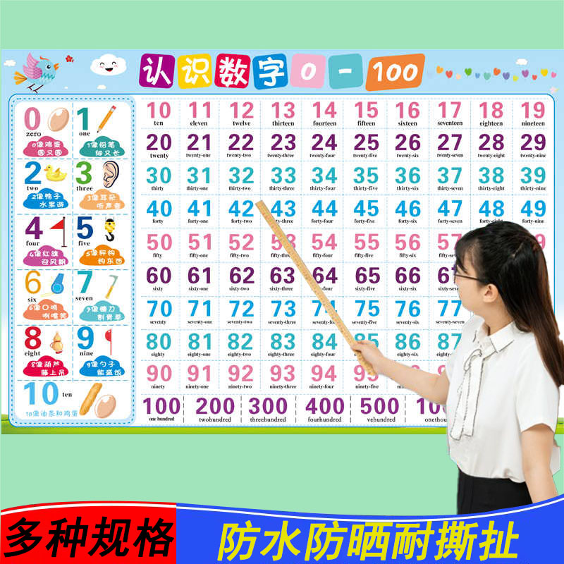 百数表数字挂图1到100一