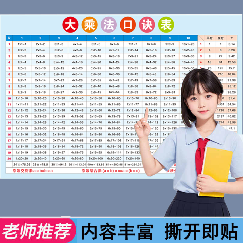 二年级大九九乘法口诀表挂图