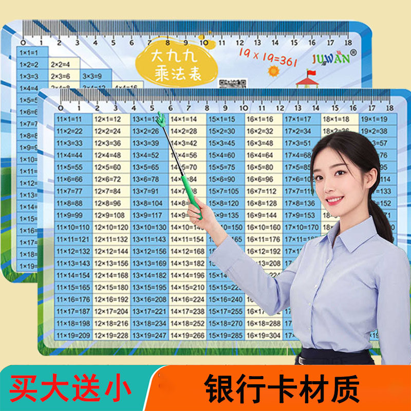 小学生10到20乘法口诀表19*19