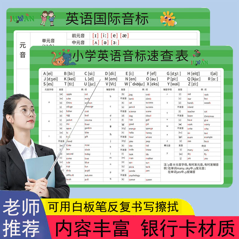 新版48个音标卡速查表卡片
