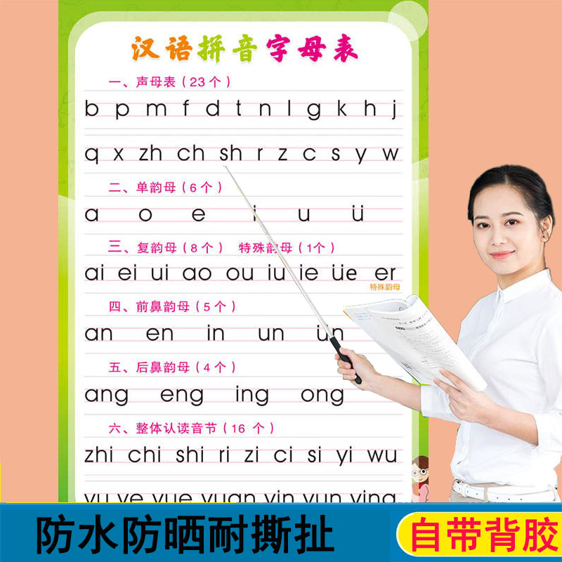 汉语拼音字母表墙贴26个
