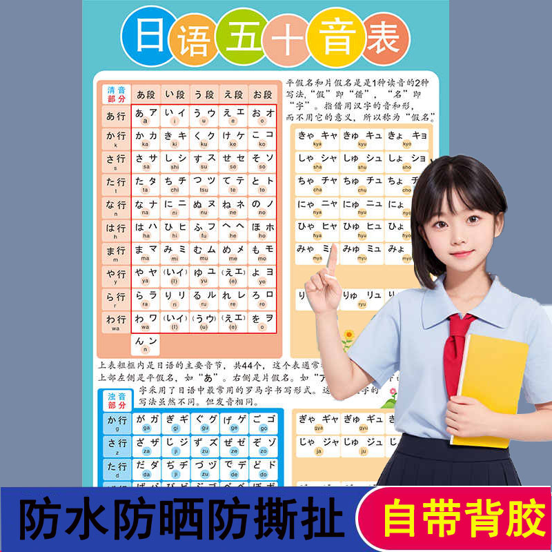 日语五十音图挂图发音单