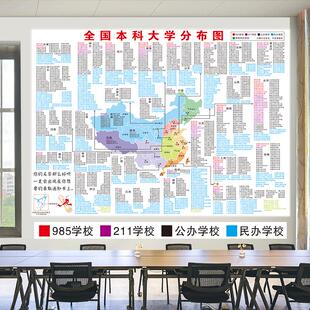 全国本科各省重点名校中国高校大学分布地图高三励志教室目标墙贴