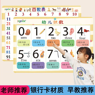 数字卡片1到20认知100儿童启蒙幼儿园识字认识一年级数学宝宝早教