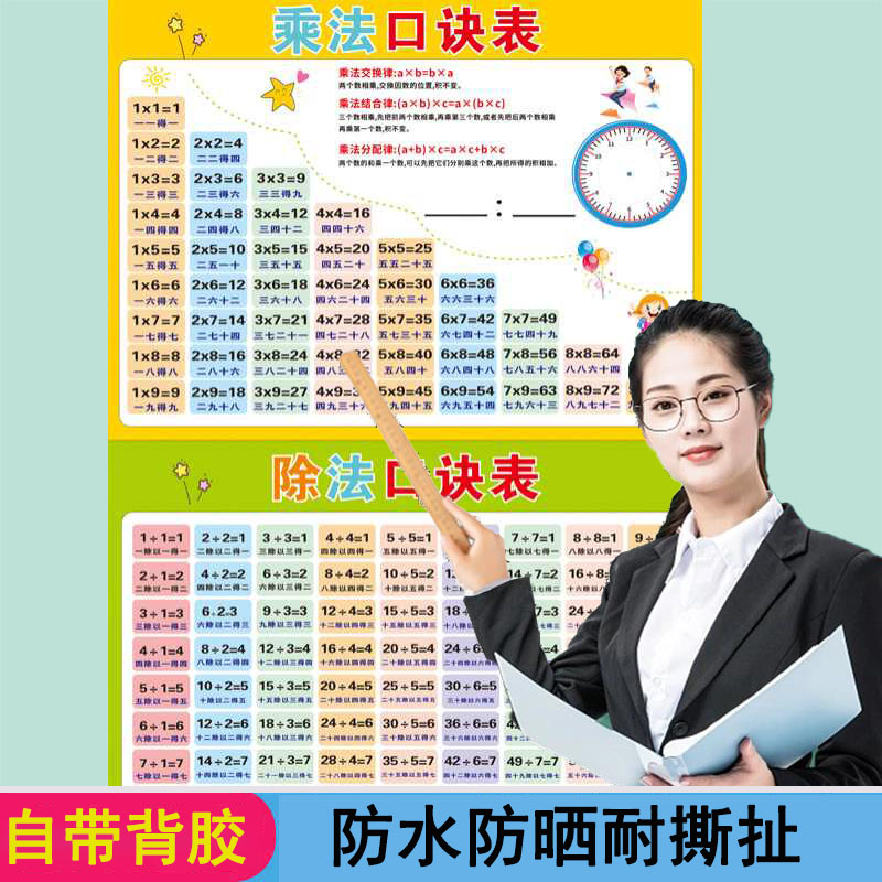 小学九九乘法口诀表二年