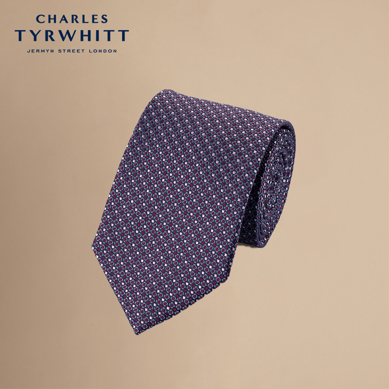 CHARLES TYRWHITT男士商务高端靛蓝/深粉色真丝素纹领带,服饰配件/皮带/帽子/围巾,领带,淘宝优惠券,粉丝福利购,淘宝优惠卷