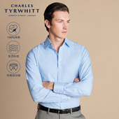 长袖 CHARLES 纯棉 免烫衬衫 男士 TYRWHITT修身 天空蓝商务易打理正装