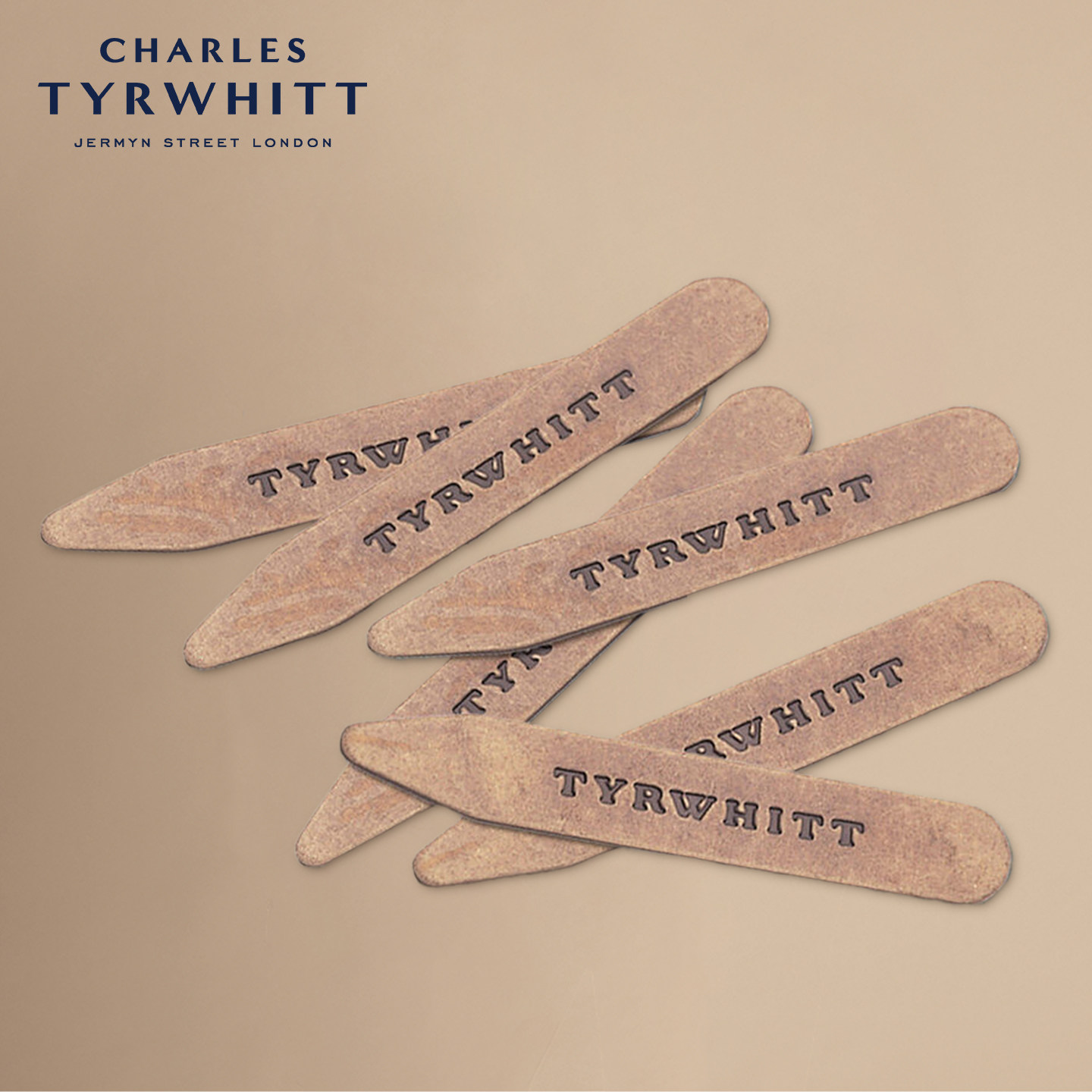 CHARLES TYRWHITT CT查特3对装经典领黄铜领撑