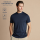 休闲夏简约纯色海军蓝纯棉短袖 CHARLES TYRWHITT男士 针织圆领T恤
