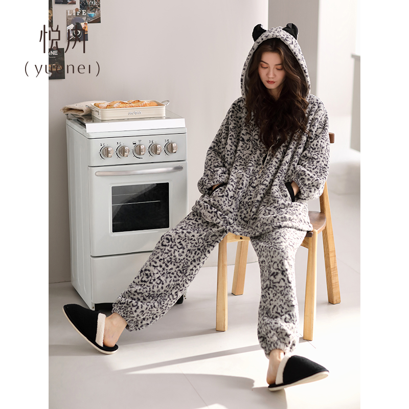 【商场同款】悦内女士半边绒睡衣