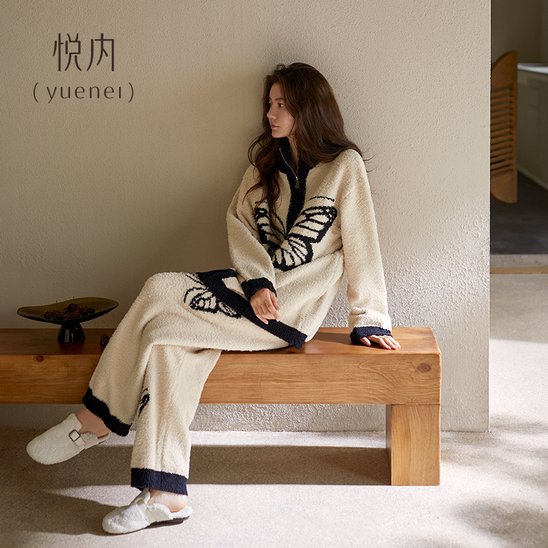 【商场同款】悦内女士半边绒睡衣