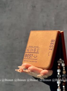 lhiaun 2025新款发财暴富适用三星折叠屏zflip6/5手机壳小米mixflip保护套pocket2硬壳n3flip荣耀magicvflip