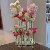 网红一排玻璃试管花瓶轻奢水养鲜花玫瑰水培器皿插花创意客厅摆件