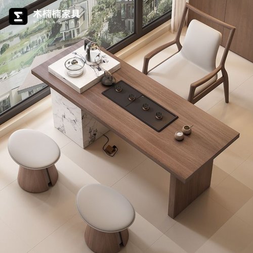 客厅茶桌家用小茶台现代简约岩板小型高级感阳台茶桌2025新款高端