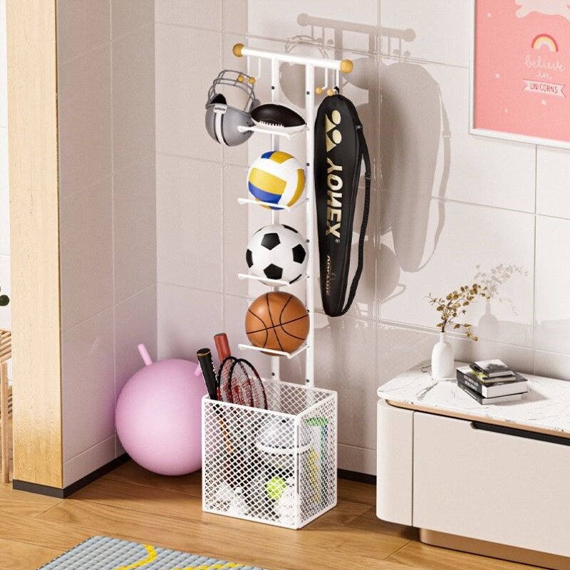 篮球收纳架家用室内简易足球排球整理收纳筐儿童球类摆放置物架子