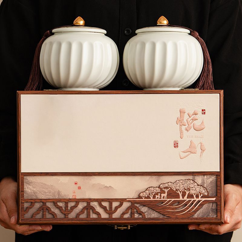 整件茶叶礼盒空盒包装红茶绿茶中药材通用包装送档次木盒铁观音