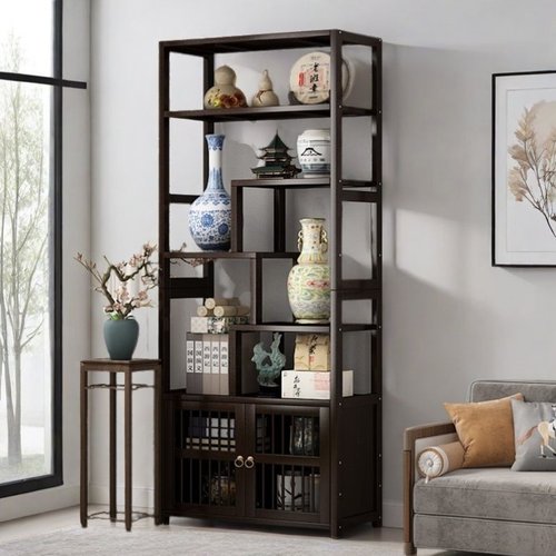 博古架客厅置物架新中式茶叶展示柜茶具收纳架陈列架紫砂壶摆放架