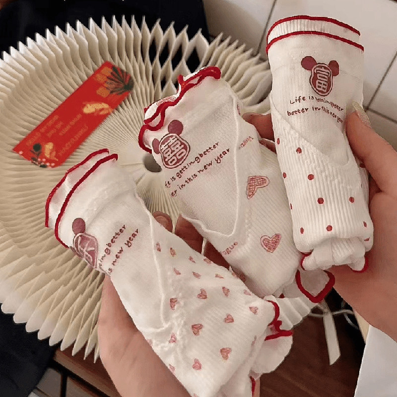 纤小象新品3条装桃运绵绵爱心三角裤薄款印花日系甜美女士内裤,女士内衣/男士内衣/家居服,女三角裤,淘宝优惠券,粉丝福利购,淘宝优惠卷