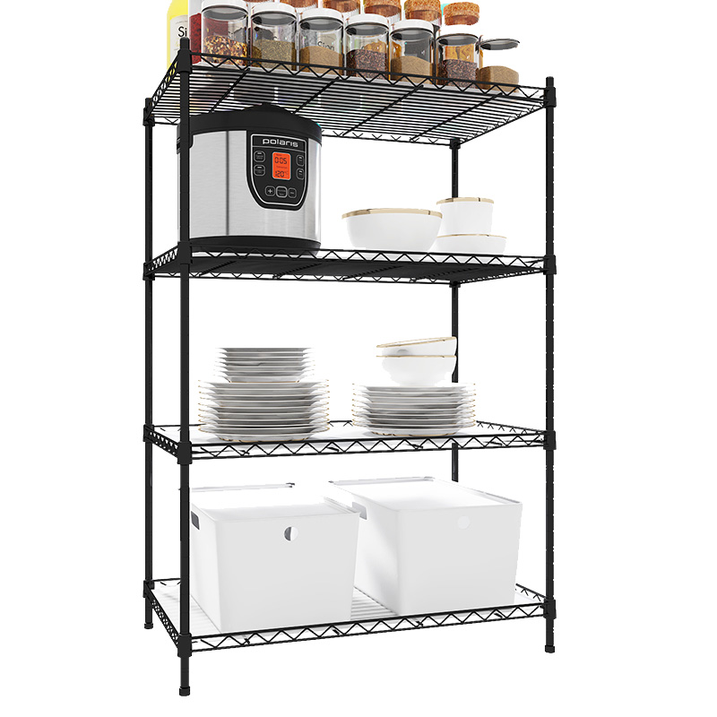 厨房4层小架子层架落地置物架不锈钢25cm宽90厘米60储物简易搁架