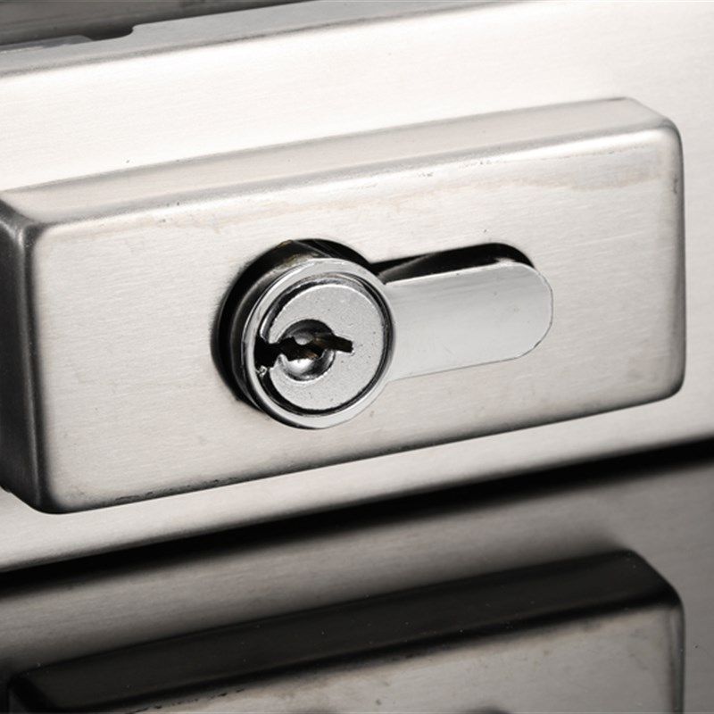 无框玻璃门地锁门夹锁打孔双开门地弹簧地插销上下夹玻璃门锁拉丝