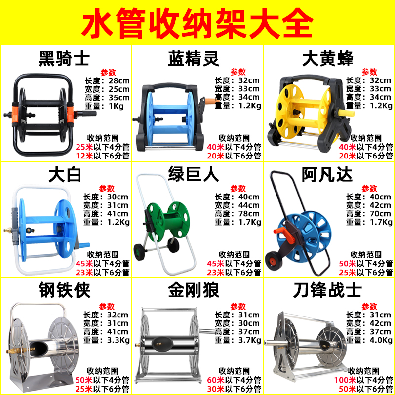 家用洗车水枪4分6分水管收纳车收纳架水车架卷管器盘缠绕花园浇花