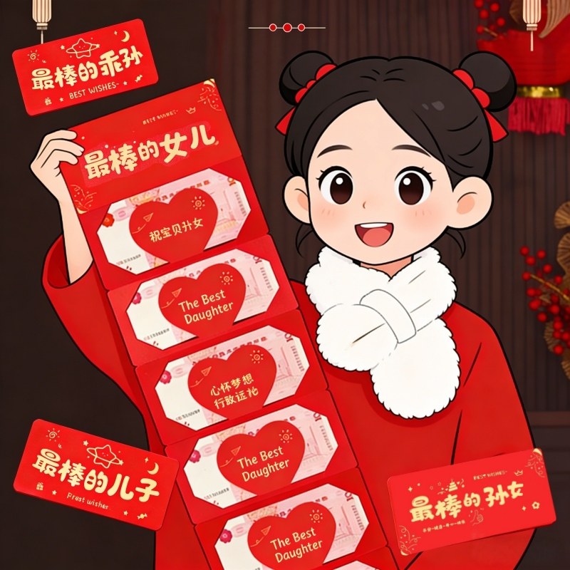 2026新款春节红包送孙子孙女儿子女儿过年压岁包折叠款新年红包袋