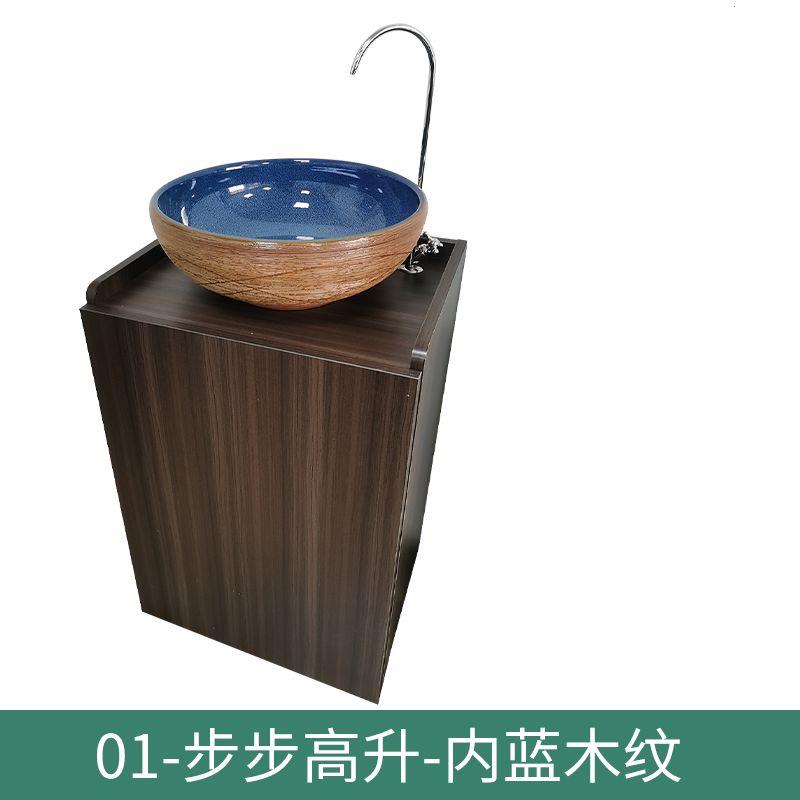 可移动洗手池实木洗漱盆