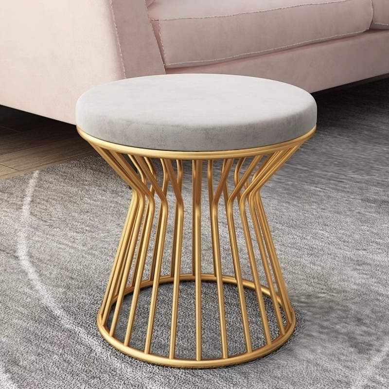 客厅沙发凳茶几小凳轻奢矮凳皮革凳子圆形穿鞋凳家用餐凳梳妆凳