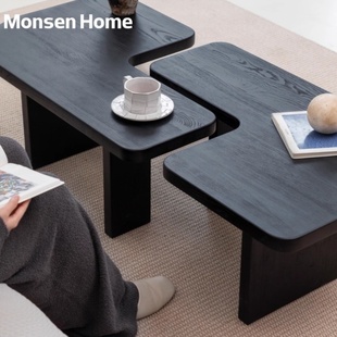 双色异形茶几拼凑组装小茶几轻奢小清新休闲小户型客厅茶桌迷你桌